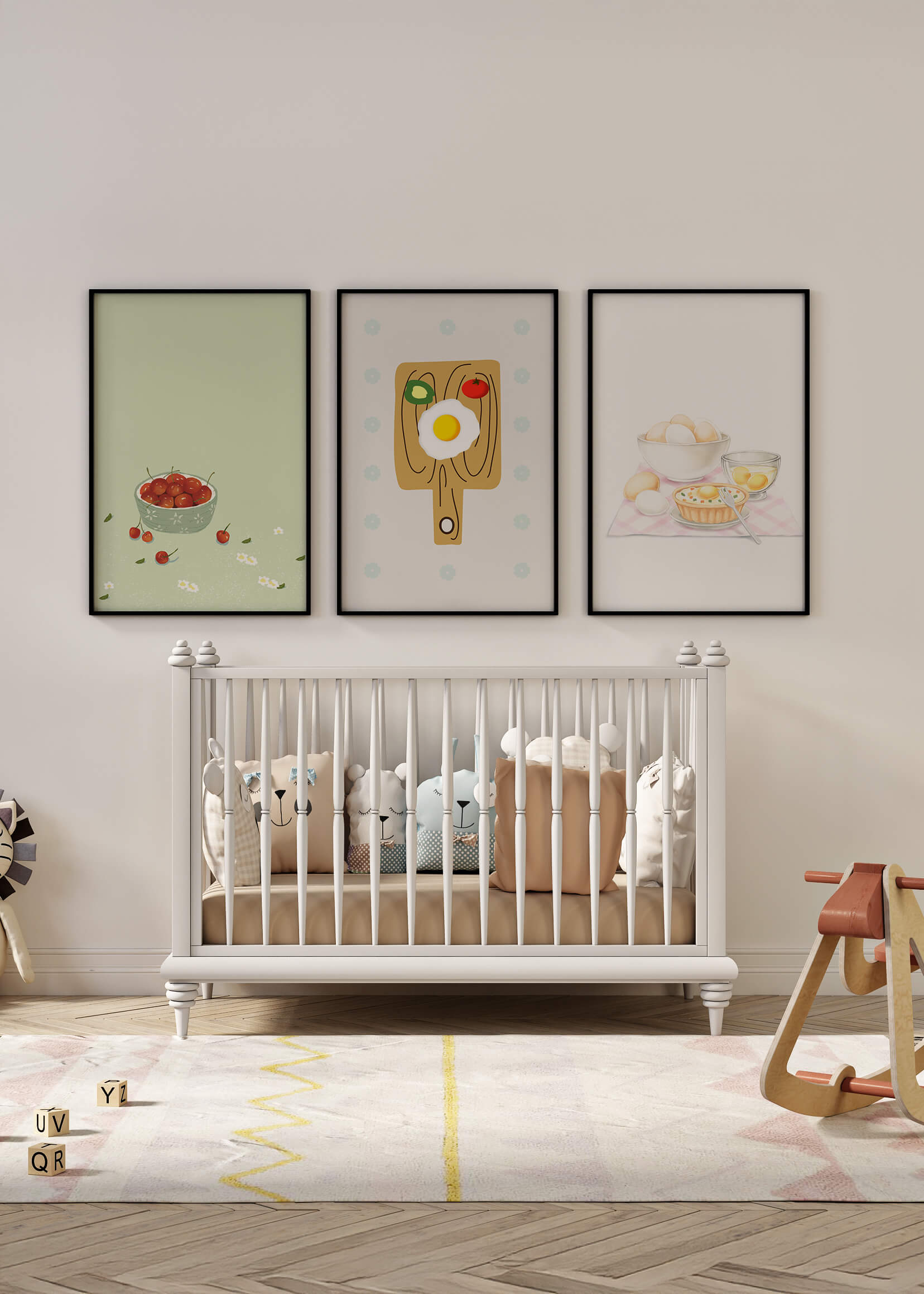 Conjunto De Arte De Cocina Sin Marco En Impresión De Alta Calidad