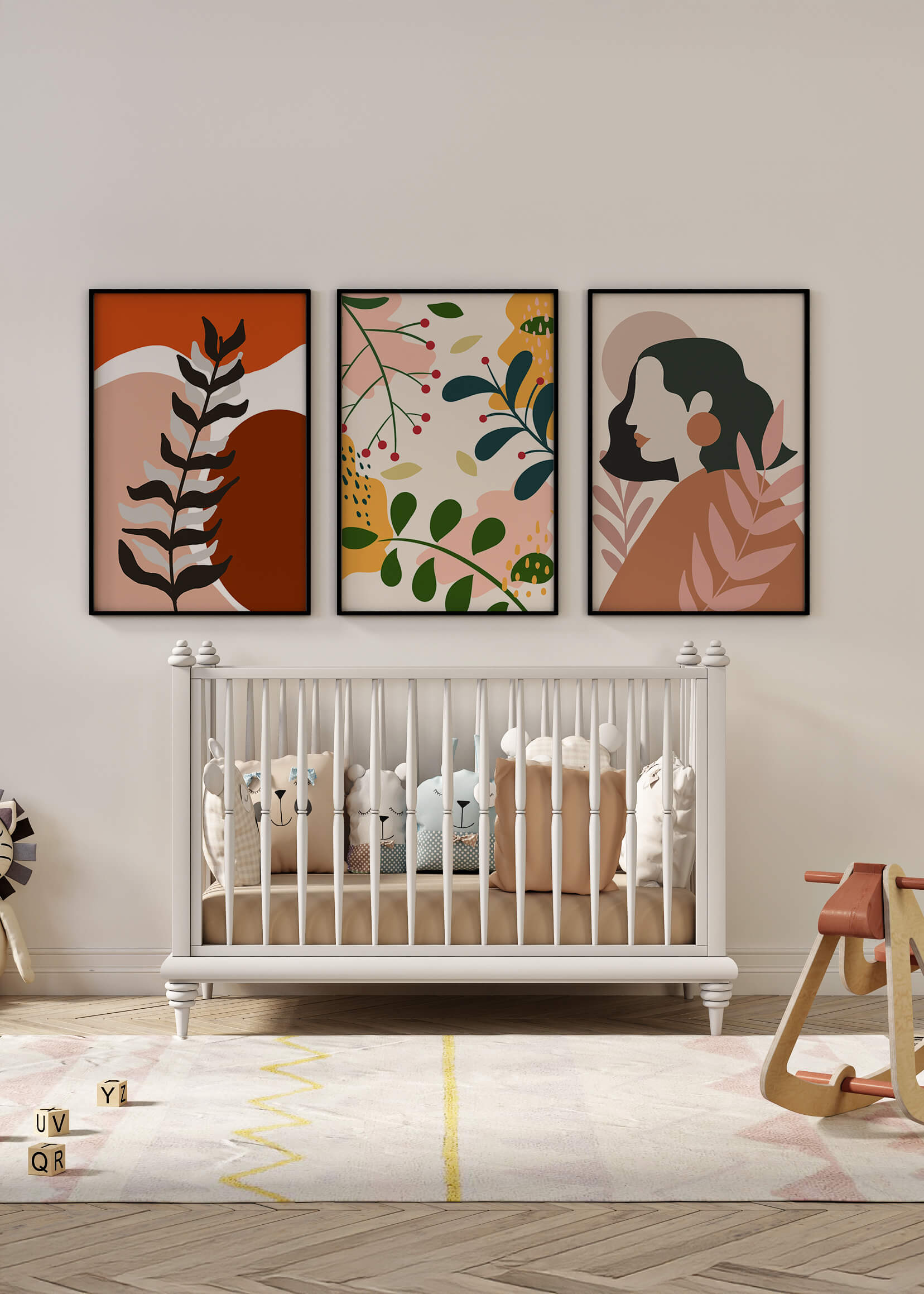 Conjunto De Arte Moderno Abstracto Para Decoración Interior