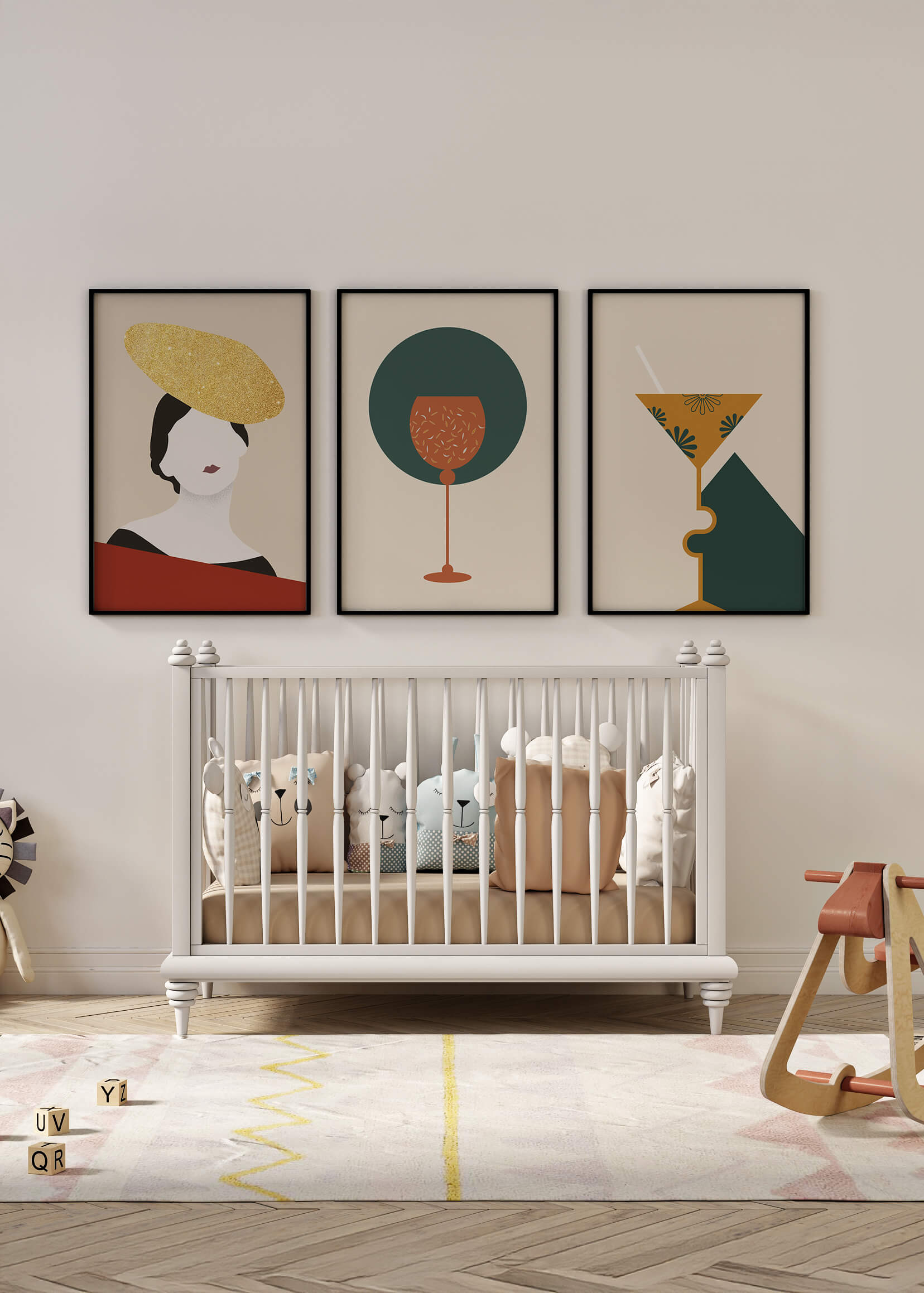 Elegante Colección de Arte Abstracto con Elementos Decorativos