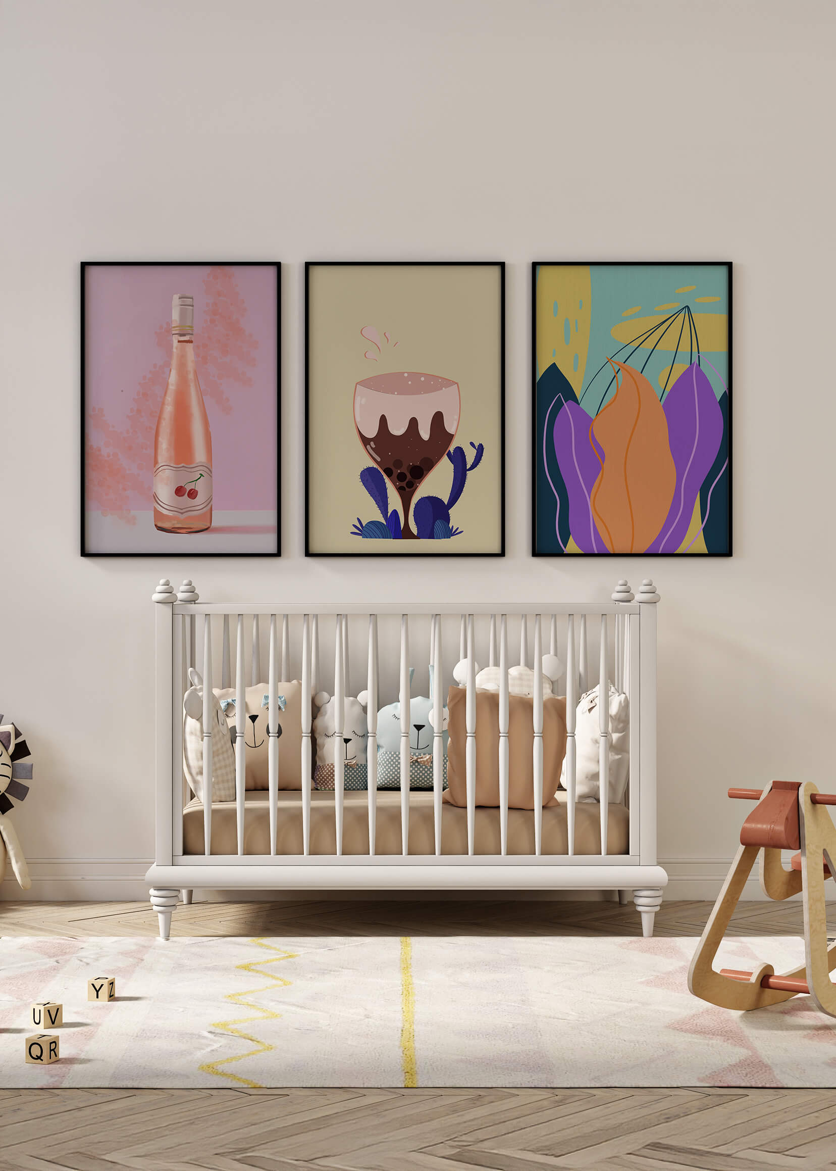 Images colorées et modernes en exposition