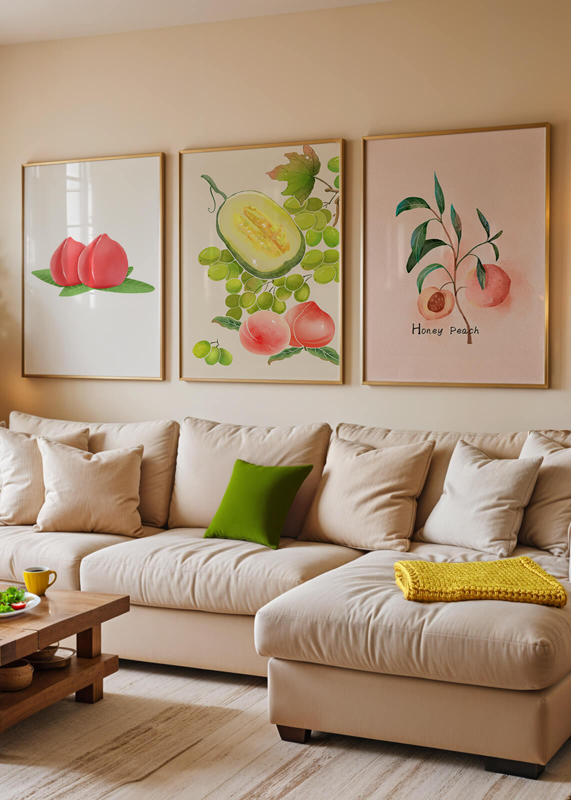 Arte de Frutas con Ilustraciones Modernas y Coloridas