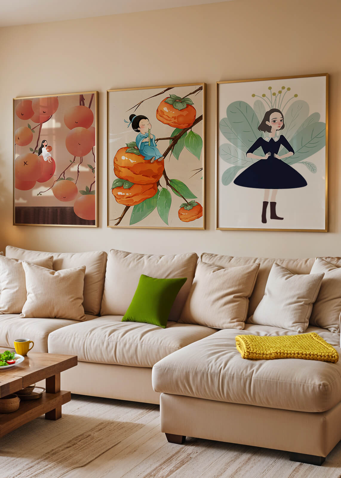 Decoración Infantil con Ilustraciones de Estilo Japonés y Colores Pastel