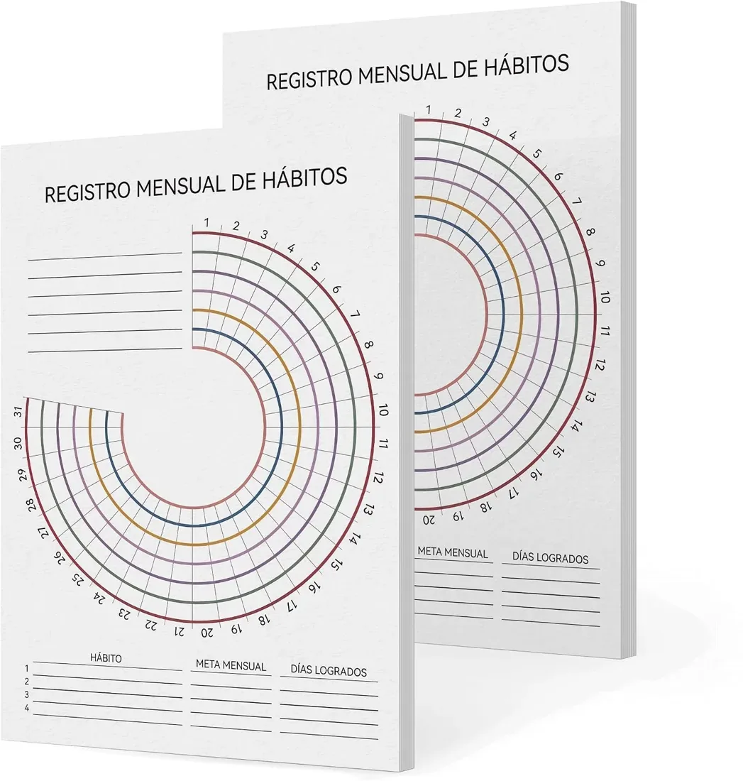 Circular habit tracker A5, pad