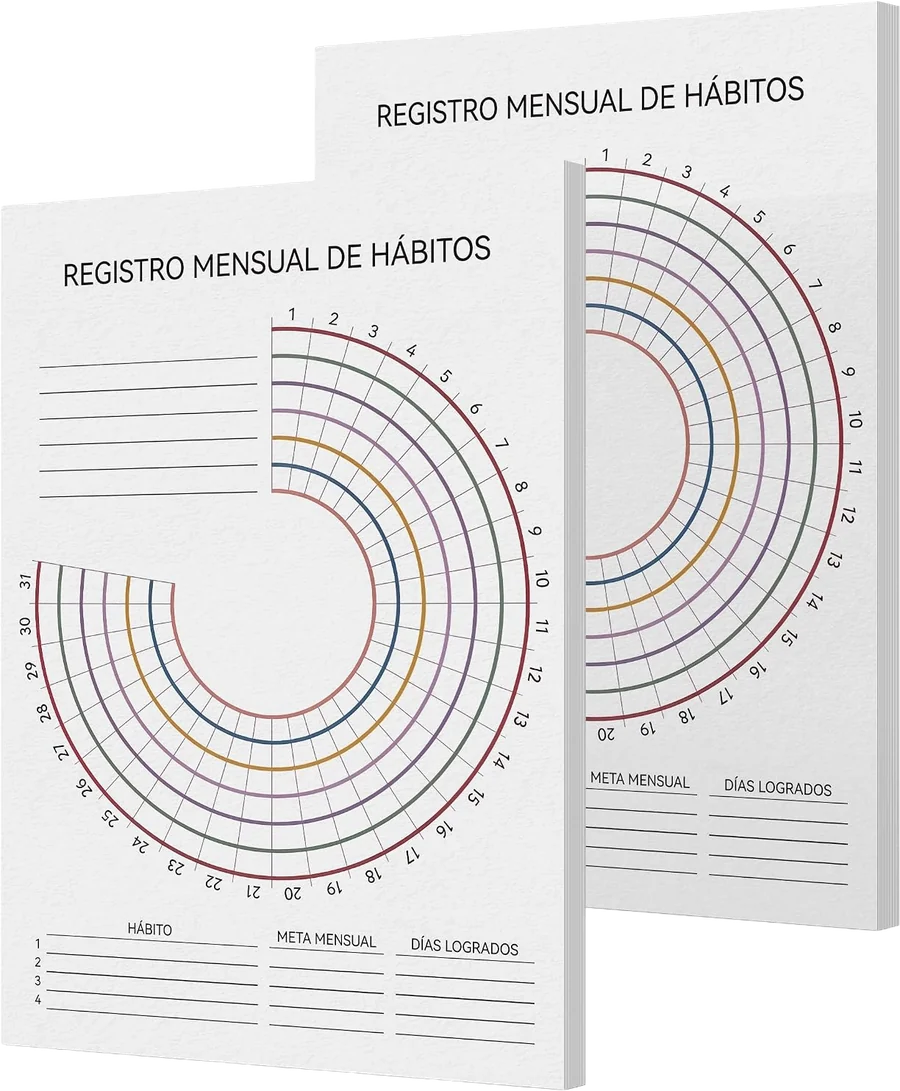 Circular habit tracker A5, 100-sheet pad