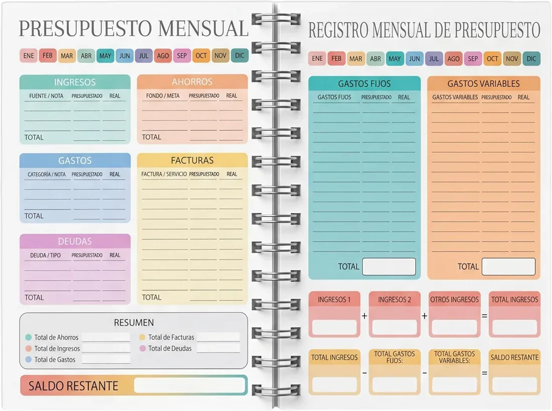 Monthly budget planner A4