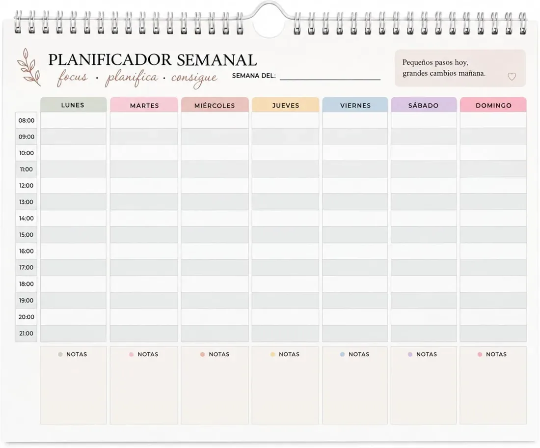Weekly wall calendar A4