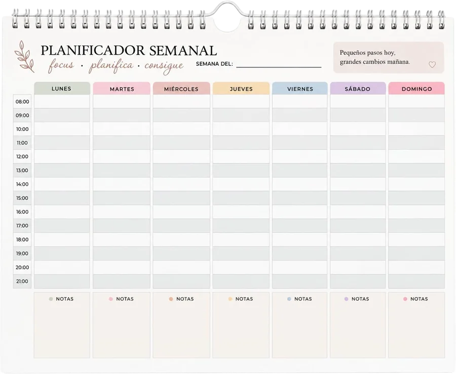 Weekly wall calendar A4