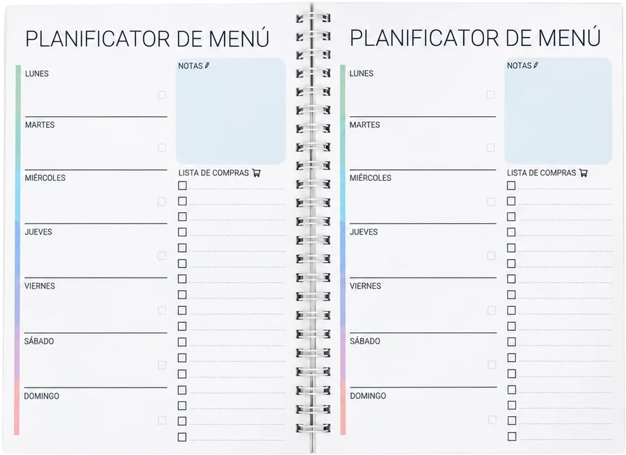 Weekly menu planner A5