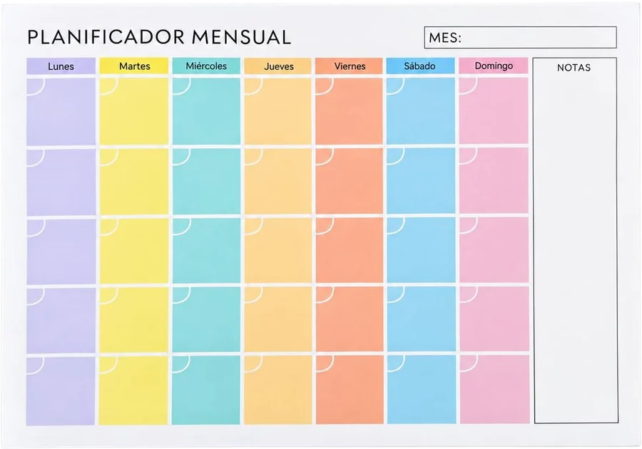 Pastel monthly notepad A4