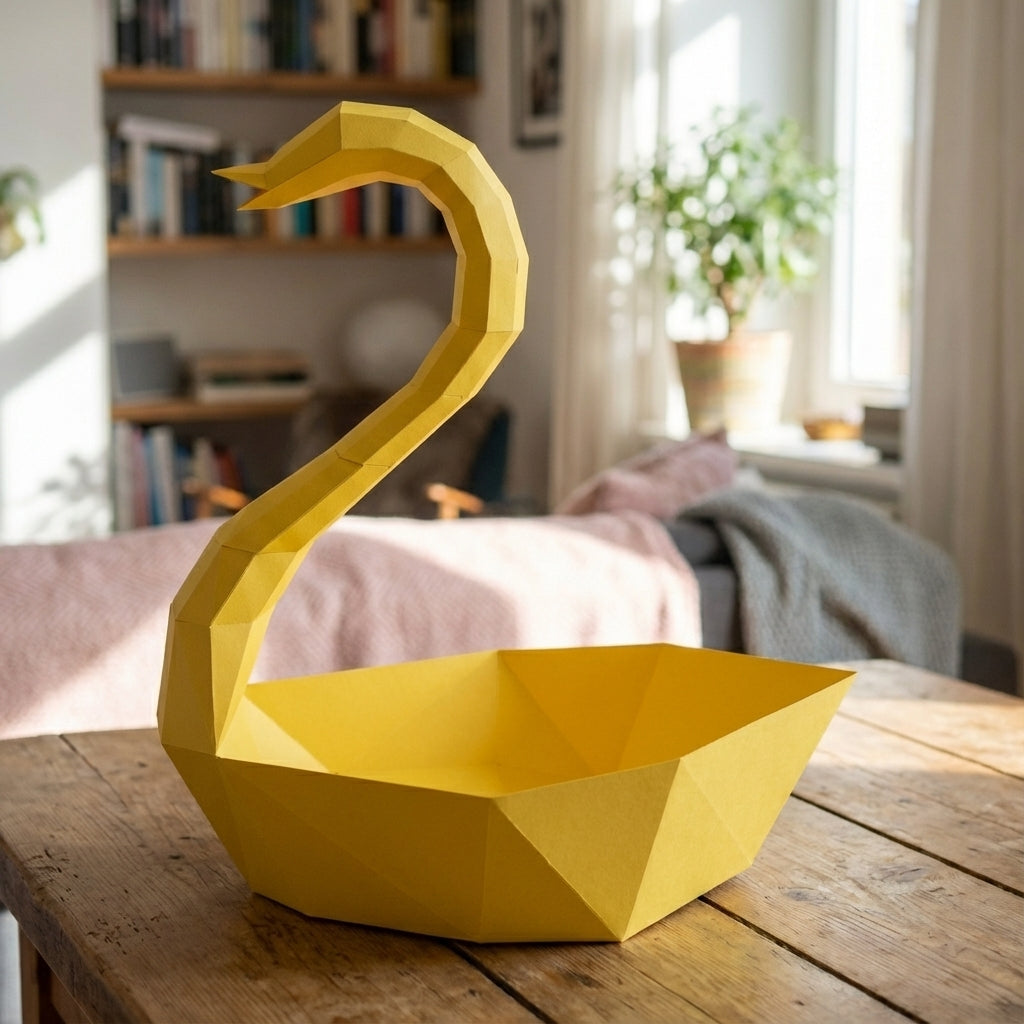 Ciervo pequeño 3D, figura de papel poligonal para ensamblar 42x32x11 – Manualidad DIY, ciervo de cartón escultórico para decoración de pared moderna