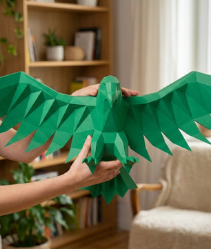 3D Eagle Wall Art Papercraft, Polygonal Bird Figure for Assembly – DIY Geometric Sculpture, Unique Home Decor for Creative Workspace - Mi tienda