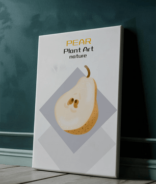 Pear illustration with modern minimalistic design and soft color palette - Mi tienda