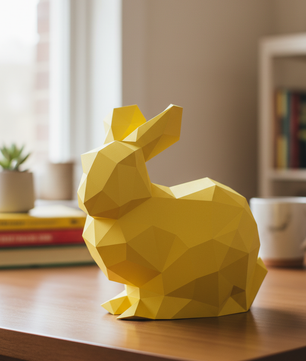 Figura constructor conejo poligonal de papel, manualidad 3D para montar 24X24X19 — PaperCraft DIY, figura de cartón para decoración del hogar