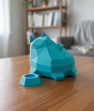 Polygonal paper cat builder figure in fun style, 3D craft for assembly 30 x 25 x 19 – papercraft DIY - Mi tienda