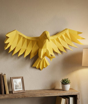 3D Eagle Wall Art Papercraft, Polygonal Bird Figure for Assembly – DIY Geometric Sculpture, Unique Home Decor for Creative Workspace - Mi tienda
