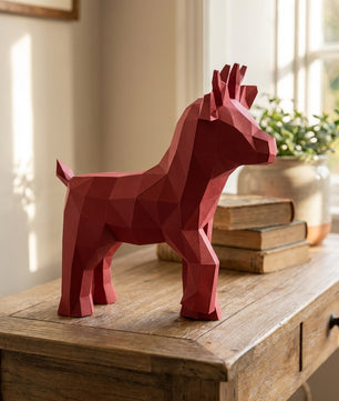 Ciervo pequeño 3D, figura de papel poligonal para ensamblar 42x32x11 – Manualidad DIY, ciervo de cartón escultórico para decoración de pared moderna