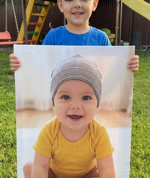 Cuadros personalizados de fotos de niños en lienzo –  premium