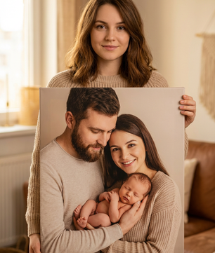 Cuadros personalizados de fotos de niños en lienzo –  premium