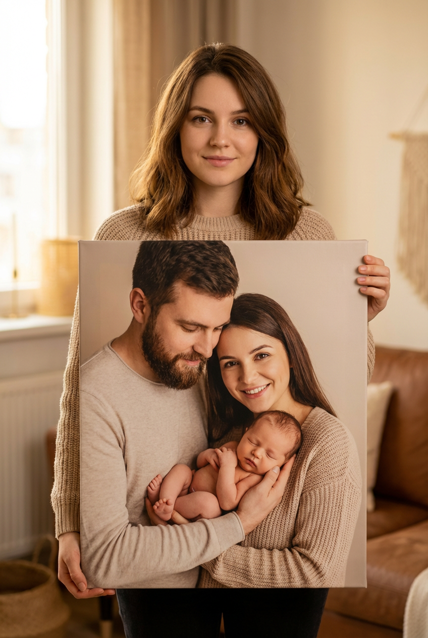 Cuadros personalizados de fotos de niños en lienzo –  premium