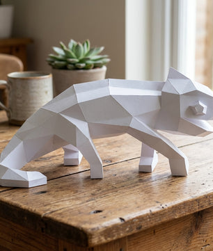 Chameleon Paper Sculpture - 34cm Large Lizard Decor - Low Poly Geometric Animal - 3D Papercraft Art - Modern Office Desk Decor - Reptile Gift - Mi tienda