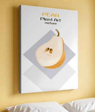 Pear illustration with modern minimalistic design and soft color palette - Mi tienda
