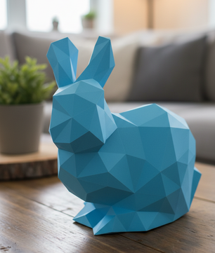 Figura constructor conejo poligonal de papel, manualidad 3D para montar 24X24X19 — PaperCraft DIY, figura de cartón para decoración del hogar