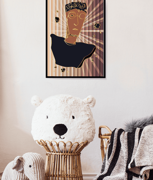 Abstract portrait with golden highlights and surreal background - Mi tienda