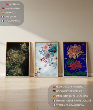 Pinturas Florales Sin Marco en Interiores Modernos
