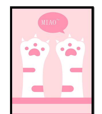 Playful cat paws illustration with speech bubble saying 