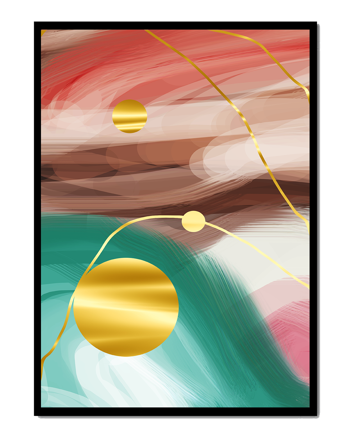 Abstract Expressionism with Gold Accents and Earthy Tones