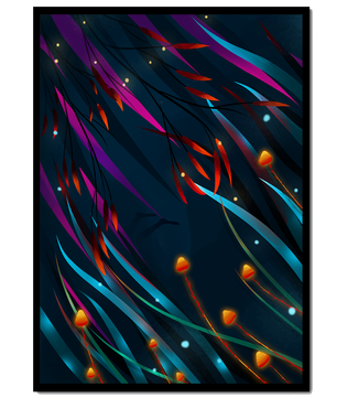 Abstract Underwater Fantasy with Glowing Elements and Vivid Colors