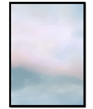 Paisaje de nubes abstracto con tonos suaves de rosa y azul