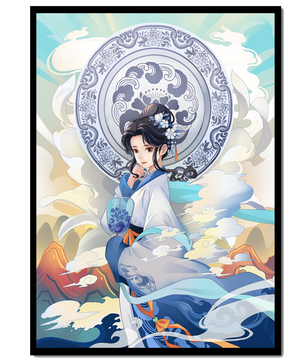Elegantly Dressed Woman with Traditional Chinese Backdrop