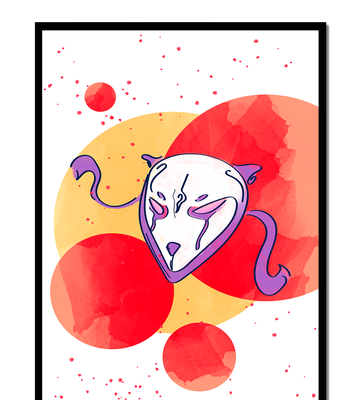Abstract Mask with Artistic Colorful Background