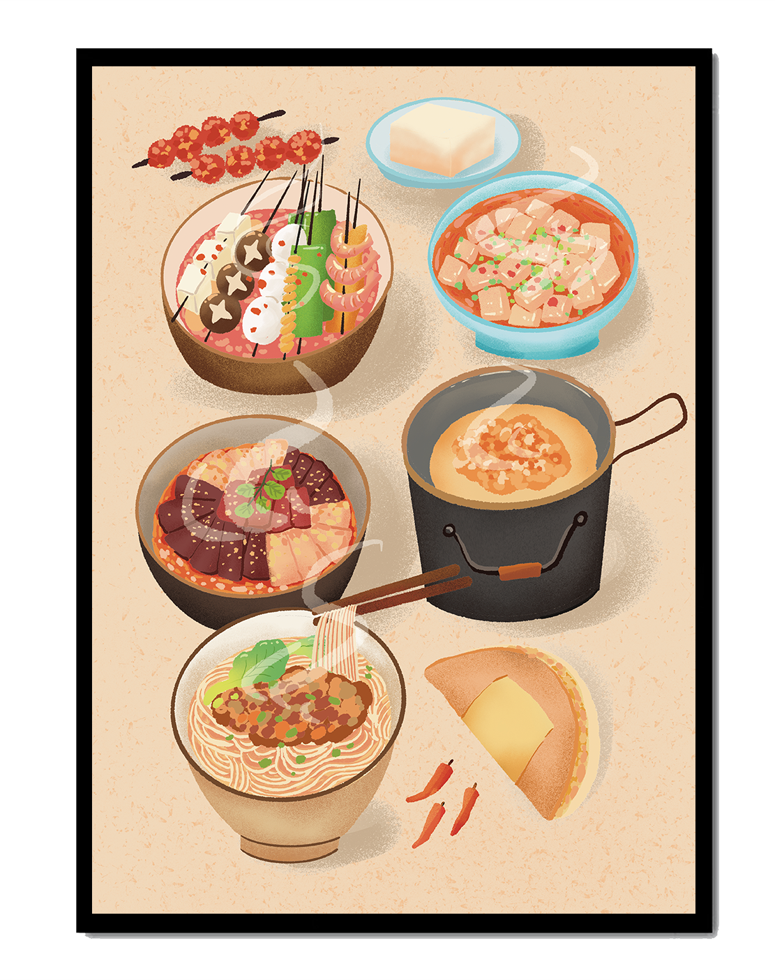 Delicious Array of Asian Cuisine with Various Dishes