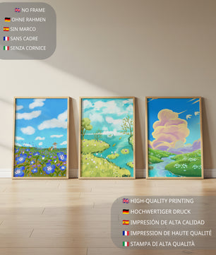 Impressions artistiques de paysages naturels dans des intérieurs modernes