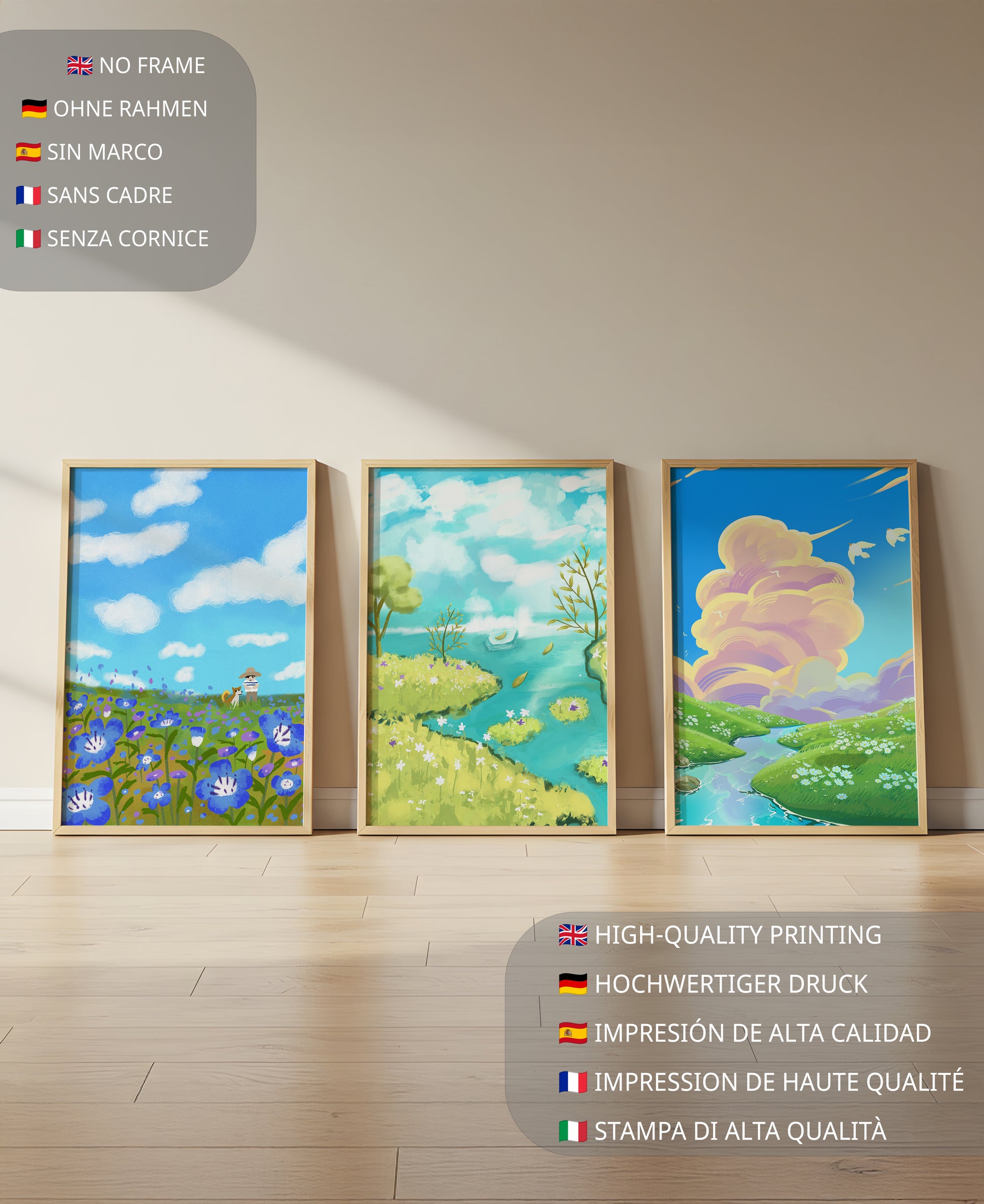 Impresiones Artísticas de Paisajes Naturales en Interiores Modernos