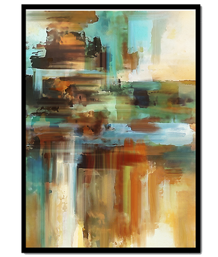 Abstract Colorful Brush Strokes Painting