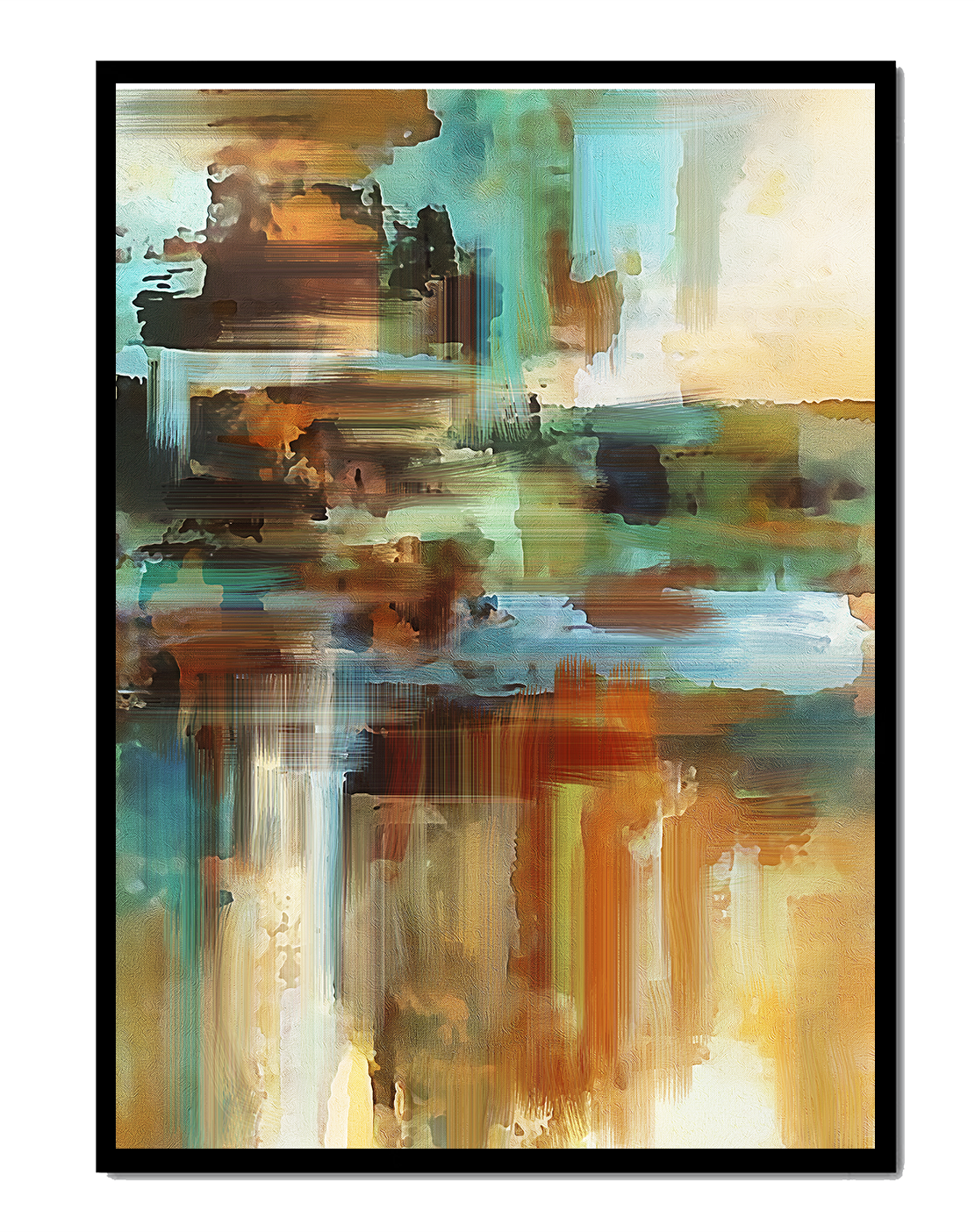 Abstract Colorful Brush Strokes Painting