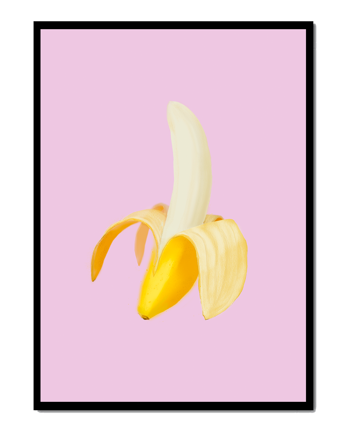 Open banana with purple background for vibrant decoration