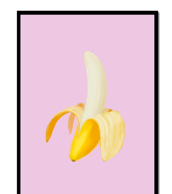 Open banana with purple background for vibrant decoration