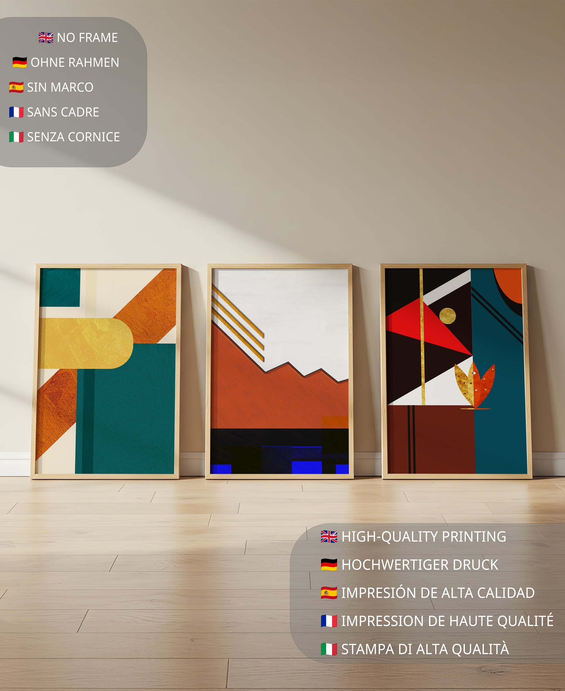 Impresiones Artísticas Modernas y Abstractas sin Marco