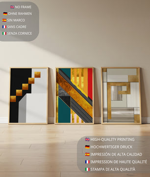 Art abstrait moderne avec des détails dorés
