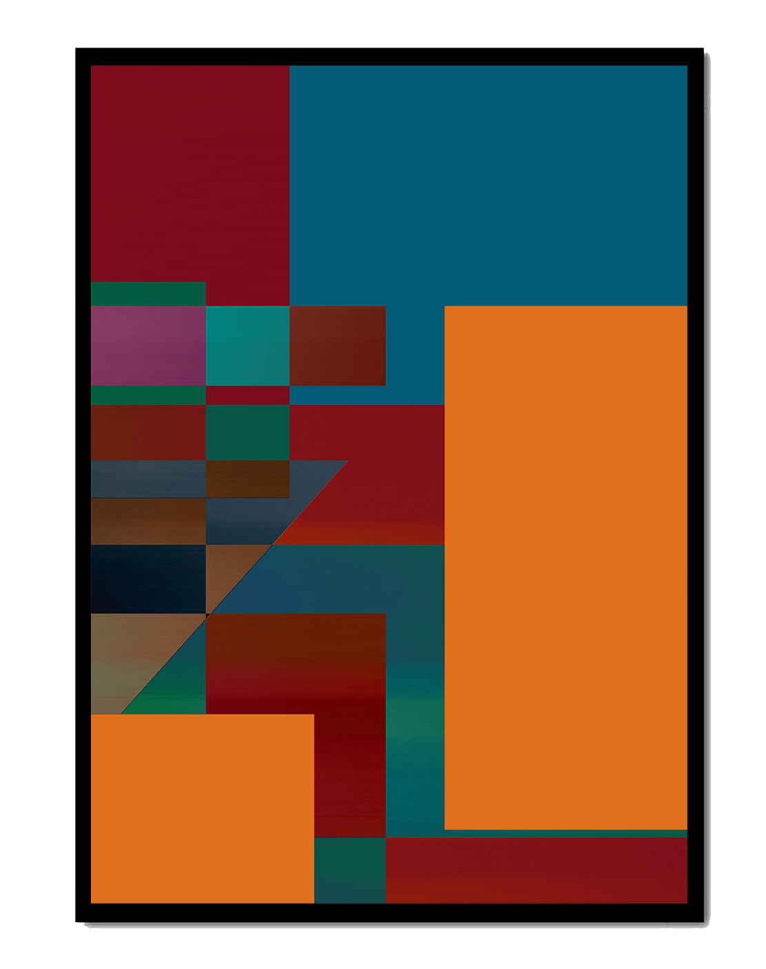 Colorful geometric abstract design with bold blocks and tones