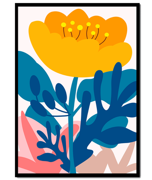 Illustration florale abstraite colorée au design botanique moderne