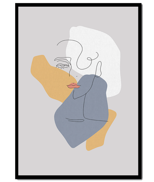 Abstract Line Art Portrait with Neutral Shapes - Mi tienda