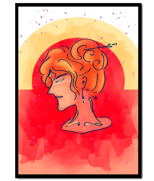 Abstract Portrait with Vibrant Colors and Artistic Flair
