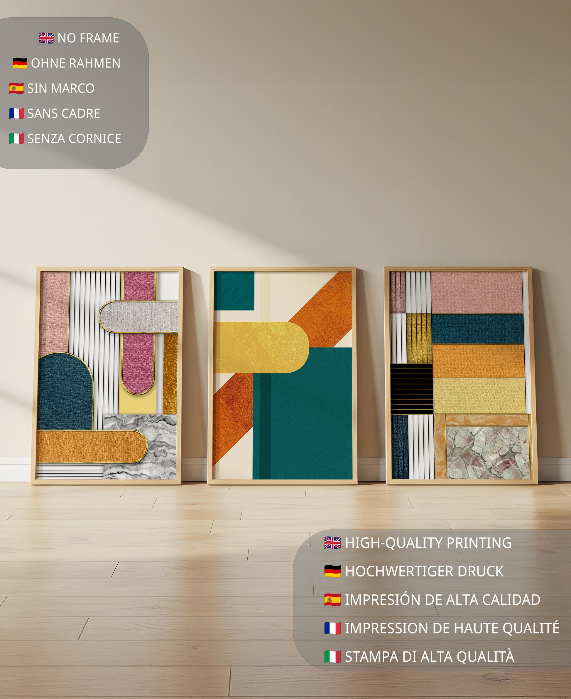 Cuadros Abstractos Modernos con Diseño Geométrico