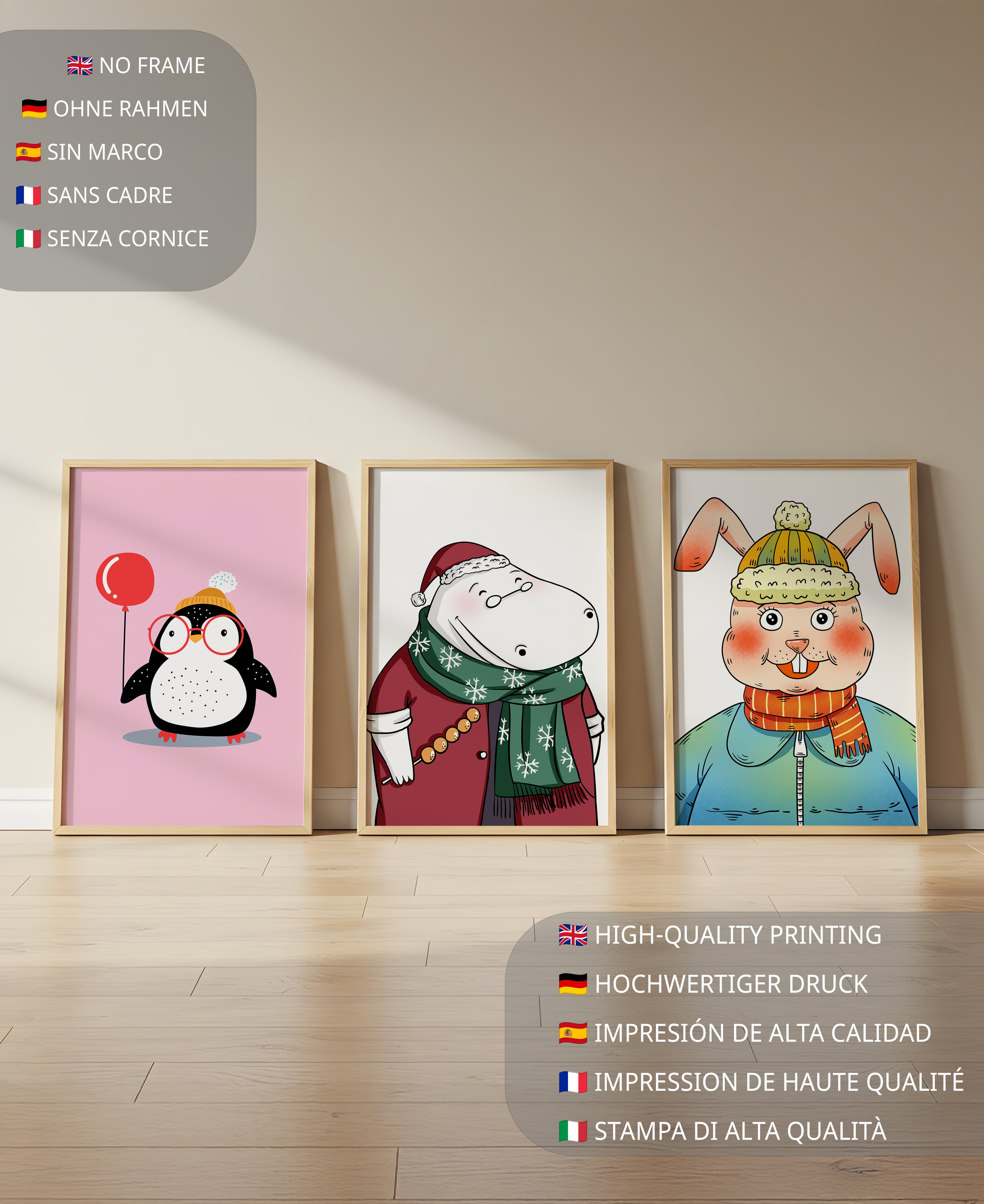 Arte Infantil Con Animales Divertidos Para Decoración