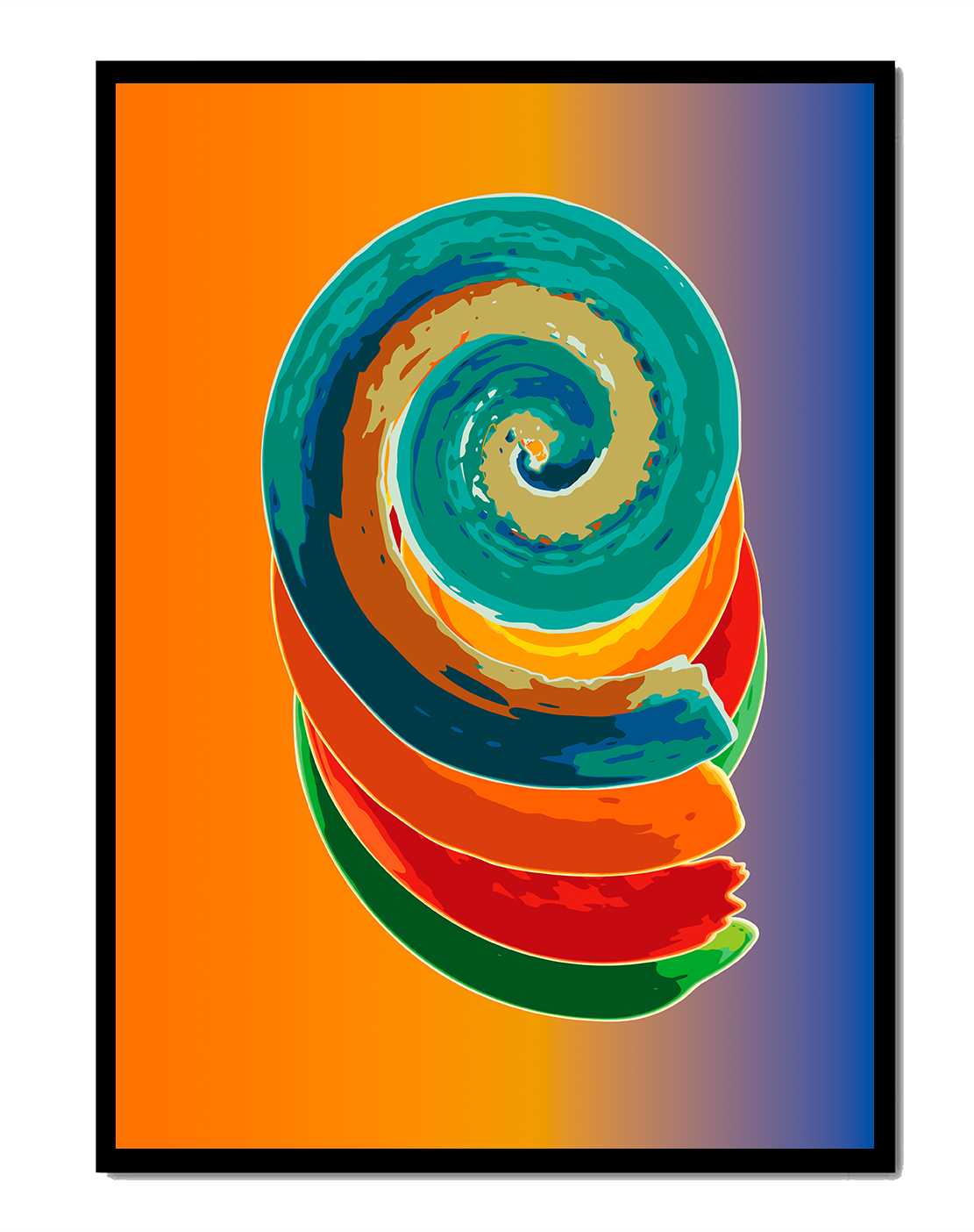 Bunte Spirale abstrakte Kunst mit lebendigem Farbverlauf Hintergrund